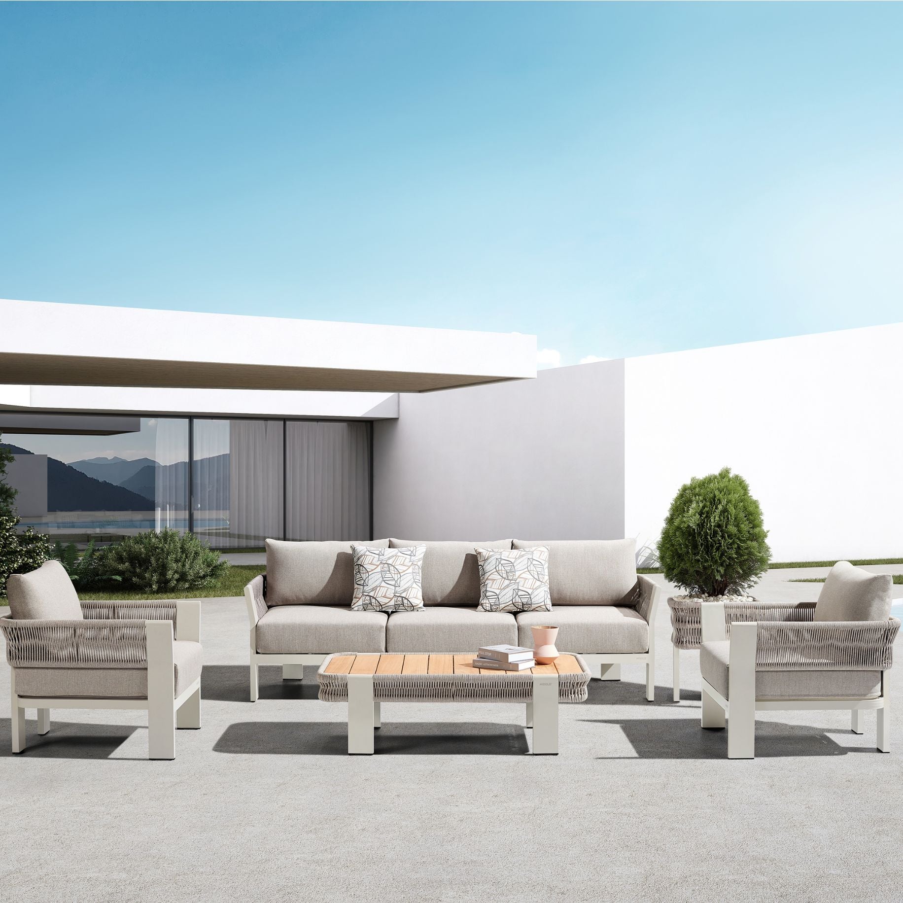 Borromeo Comfort Loungemöbel Sofa-3er Set