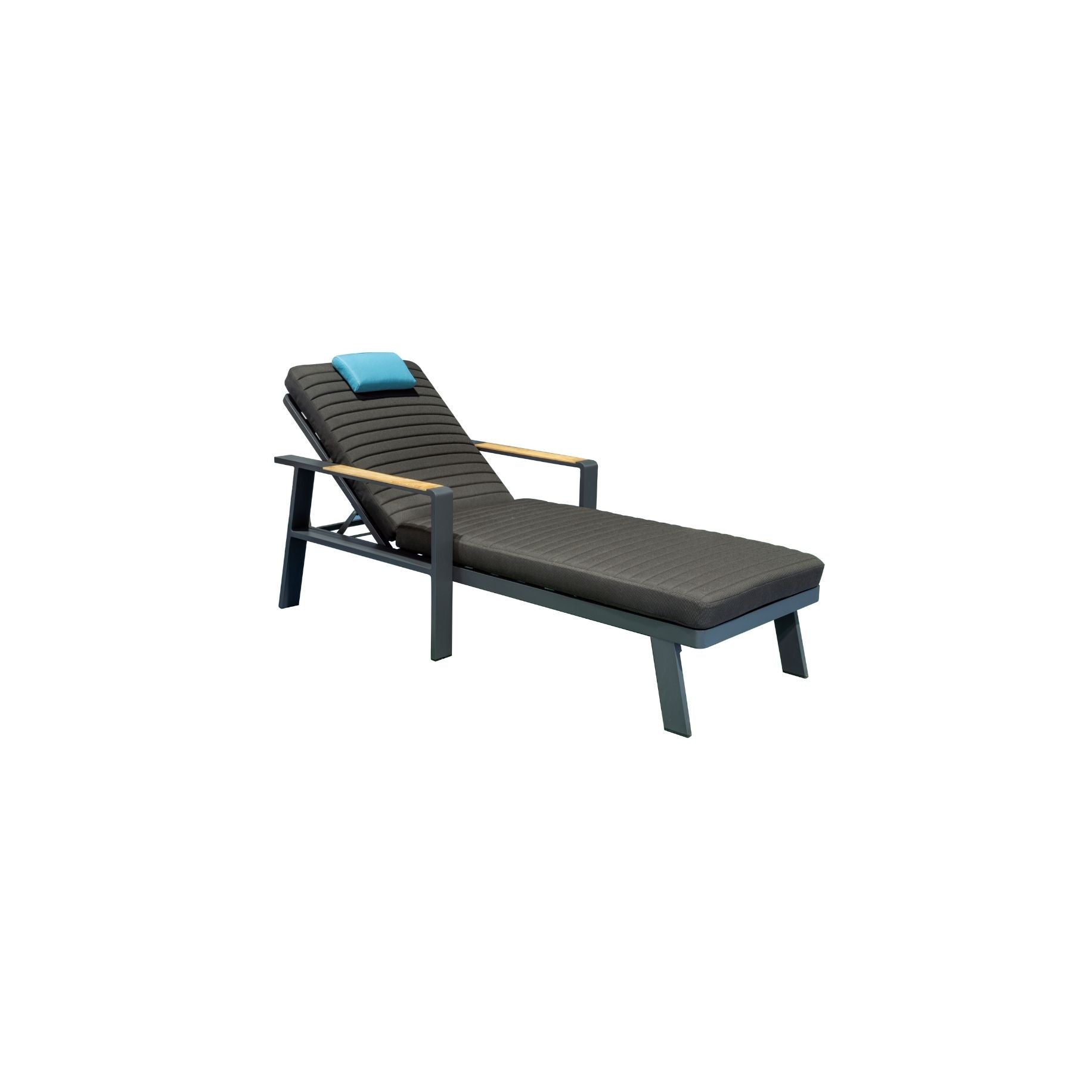 Nofi 2er-Set Gartenliege inkl. Beistelltisch Schwarz