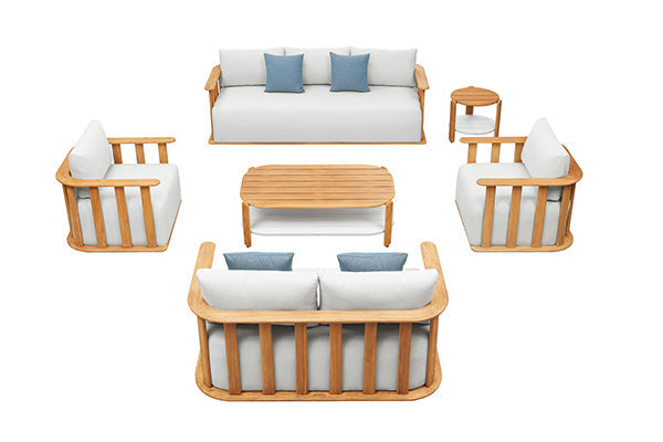 Pallisad Deluxe Loungemöbel Sofa-3er & 2er Set inkl. Beistelltisch