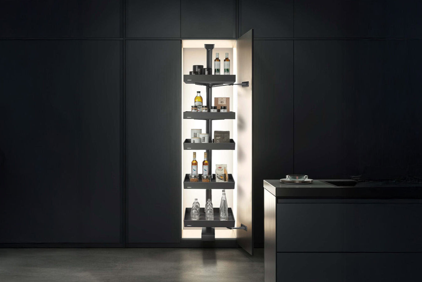 Space Swivel Pull-Out Pantry