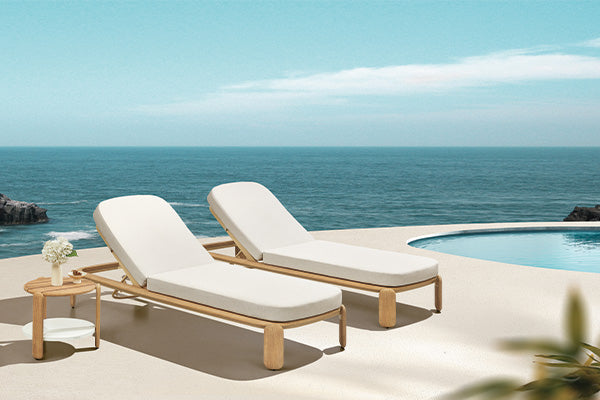 2er-Set Pallisad Deluxe Gartenliege inkl. Beistelltisch