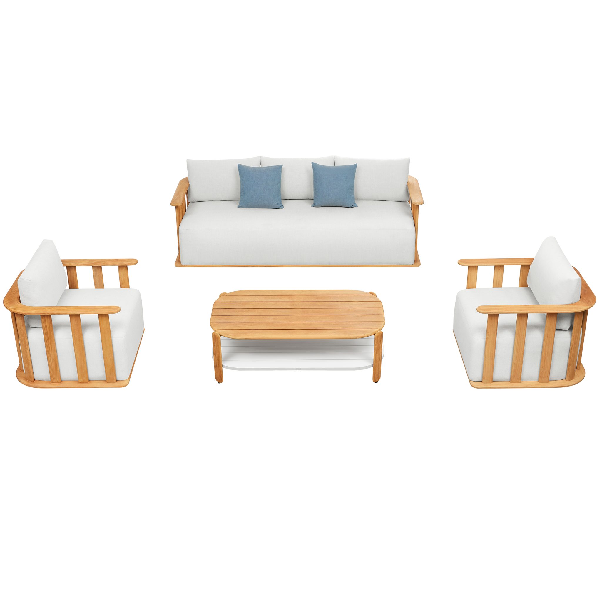 Pallisad Deluxe Loungemöbel Sofa-3er Set inkl. Beistelltisch