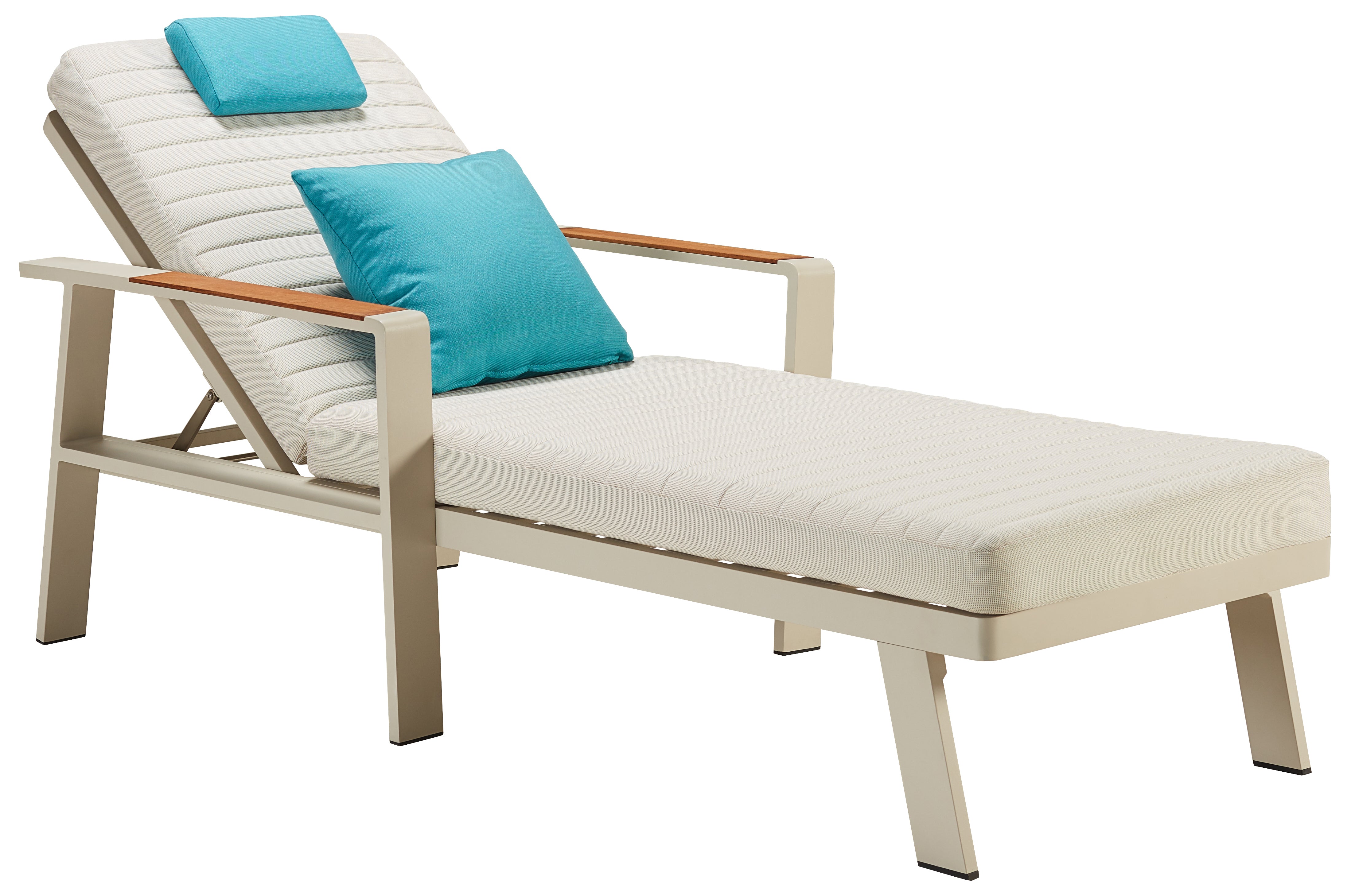 Nofi 2er-Set Gartenliege inkl. Beistelltisch Taupe