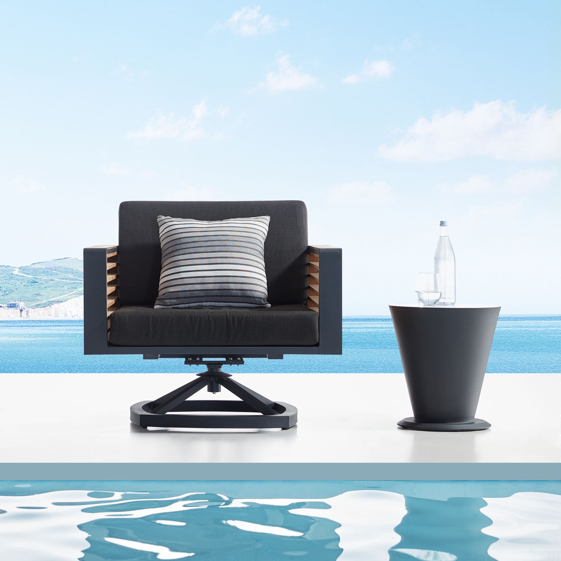 New York Signature Balkonmöbel 2er - Set Drehstühle