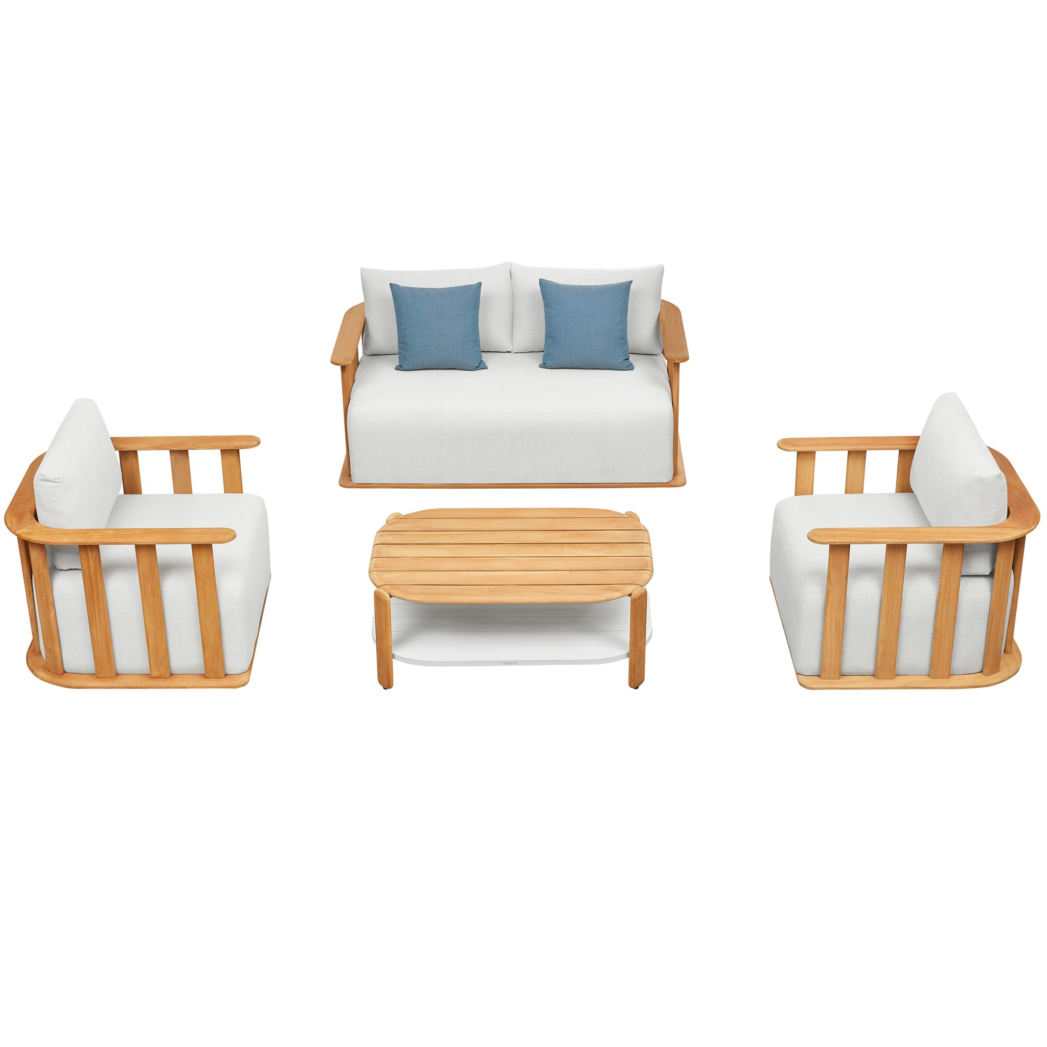 Pallisad Deluxe Loungemöbel Sofa-2er Set inkl. Beistelltisch